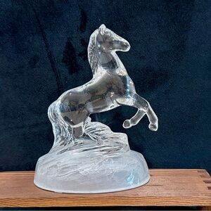 Cristal d'Arques rearing horse figurine Vintage